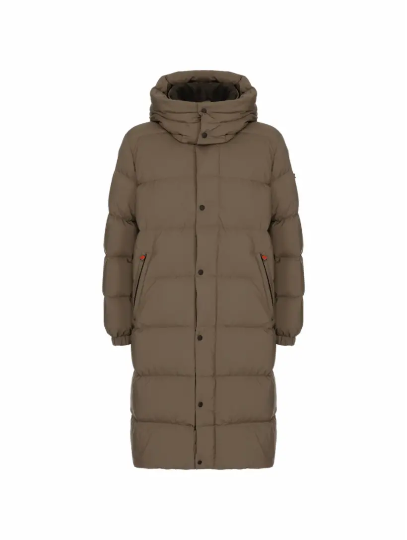 

Стеганый пуховик с логотипом Kiton, зелёный