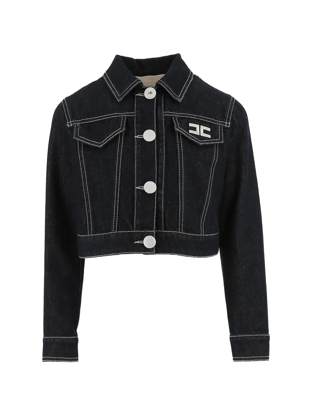 

Укороченная куртка с логотипом Elisabetta Franchi La Mia Bambina, синий