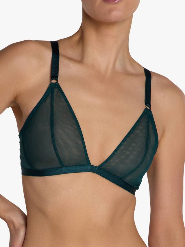 

Anna Sheer Mesh Triangle Bralette Heist, Dark Teal