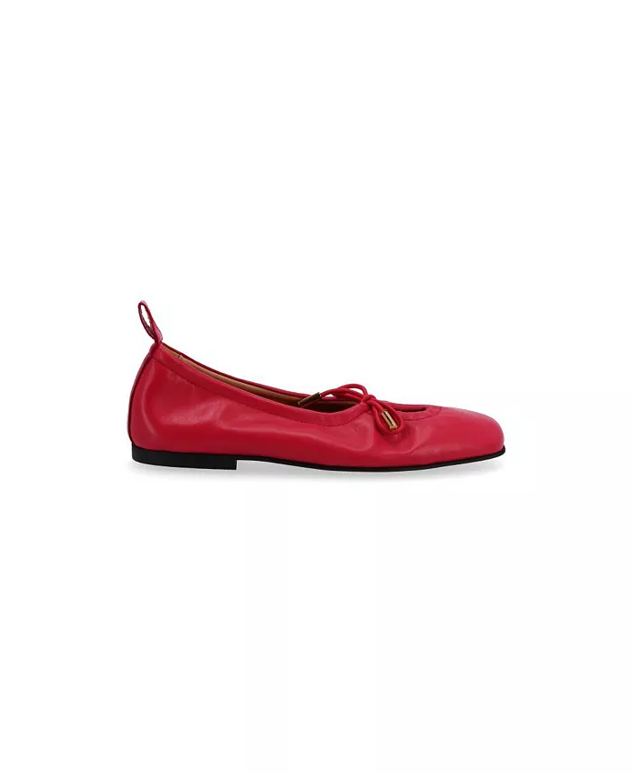 S100303-02 Rosalind Балетки из коричневой кожи ALOHAS, красный