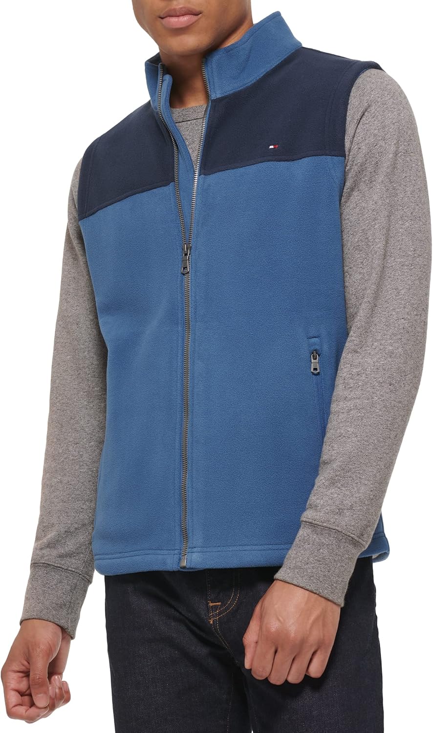 Легкий мужской жилет Tommy Hilfiger Polar Fleece, Navy/Ocean Blue — фото 3