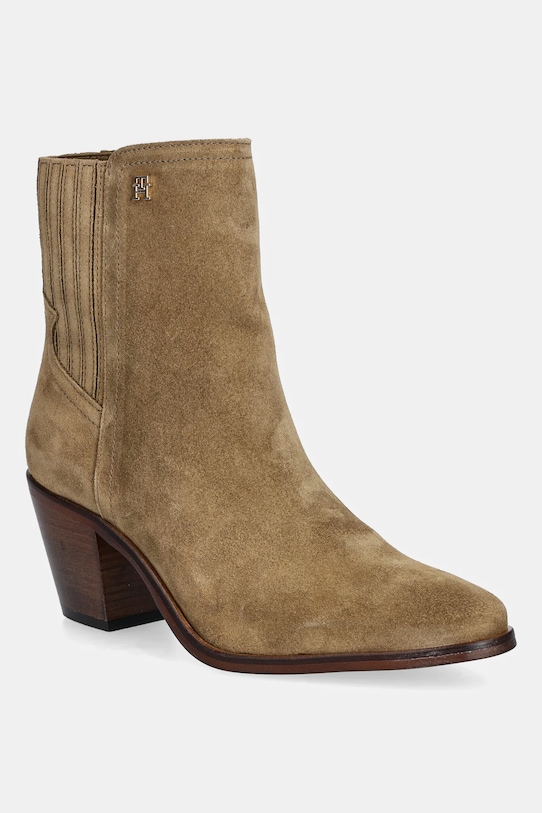 Замшевые ботинки Western mid heel Chelsea Tommy Hilfiger, коричневый