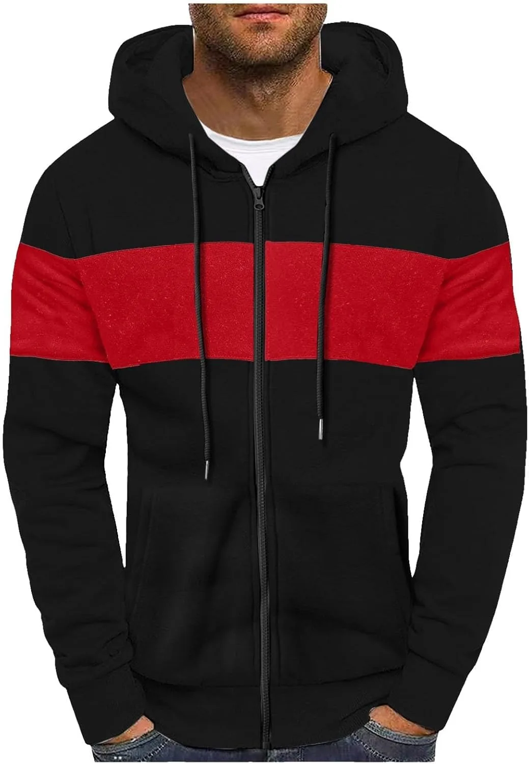 

Толстовка с капюшоном Full Zip для мужчин, Color Block evzosrz