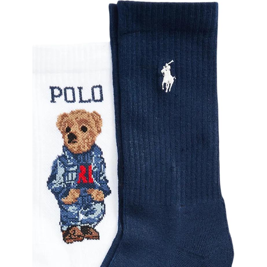 Носки с принтом Polo Bear, набор из трёх пар Polo Ralph Lauren, 3 Pack (серый+белый+синий) — фото 3