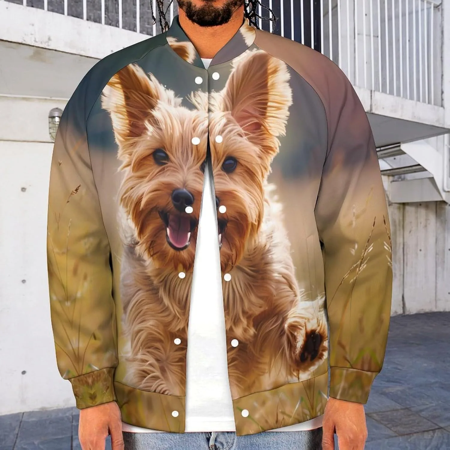 Куртка-бомбер Yorkshire Terrier Dog для мужчин, легкая бейсбольная куртка в стиле Letterman Generic, Style — фото 2