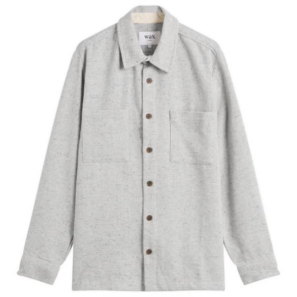 

Рубашка из шерсти мерлузы в крапчатую форму Wax London, синий