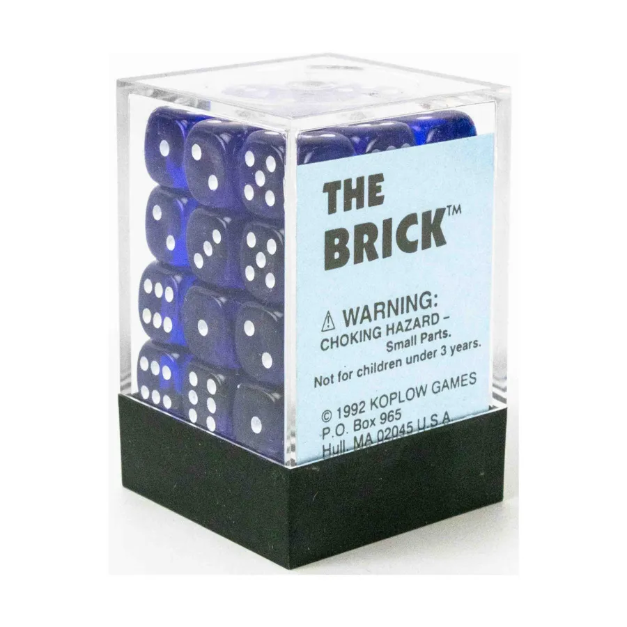 

Brick, The — d6 Прозрачный синий с белым (36), Dice - Opaque (Koplow)