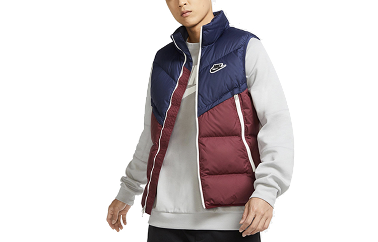 Nike Мужская пуховая жилетка сине-красная разноцветная, Navy Blue & Red Multicolor — фото 3