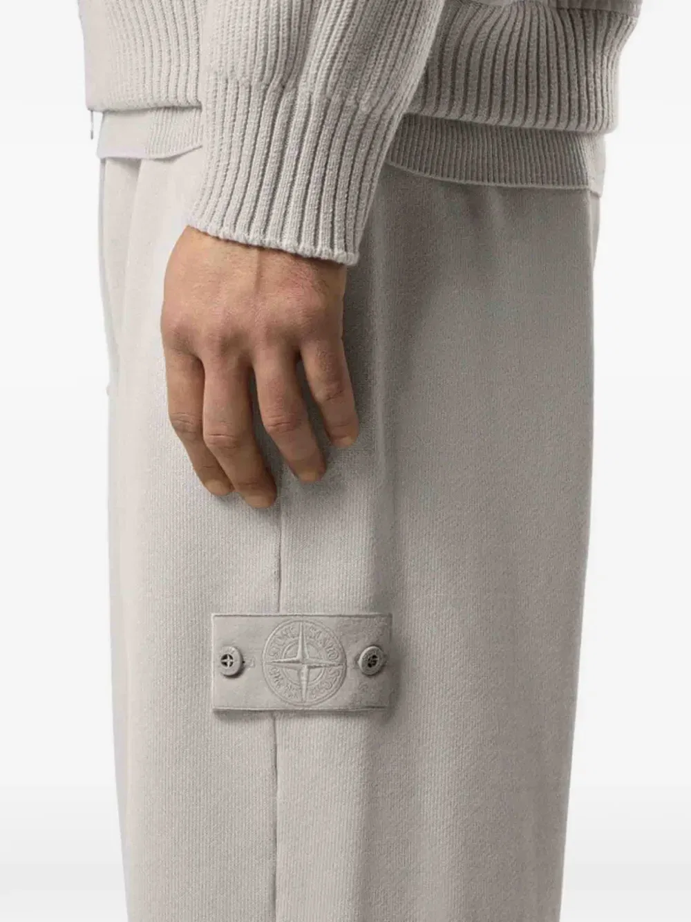 Спортивные штаны с нашивкой логотипа Stone Island, серый — фото 4