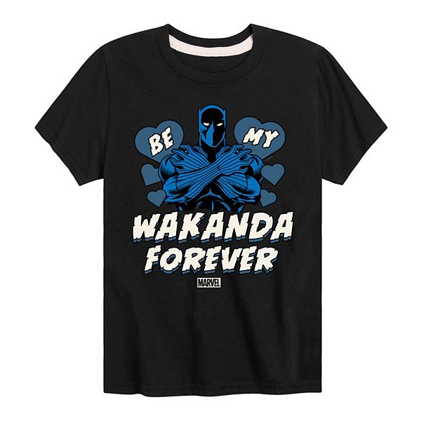 

Футболка с принтом Black Panther Be My Wakanda Forever для мальчиков 8-20 Disney, Black
