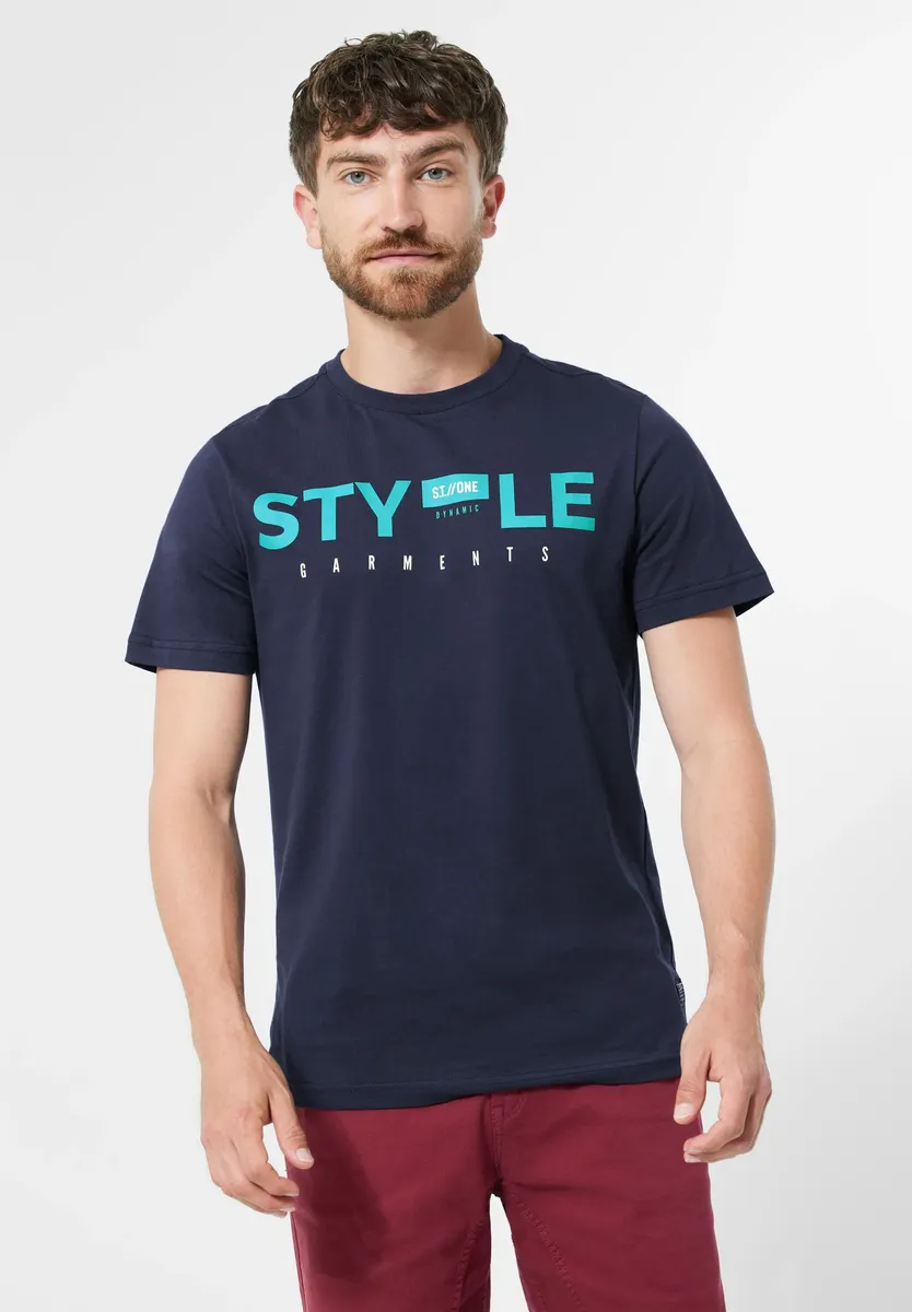 

Футболка STREET ONE MEN с надписью, синий