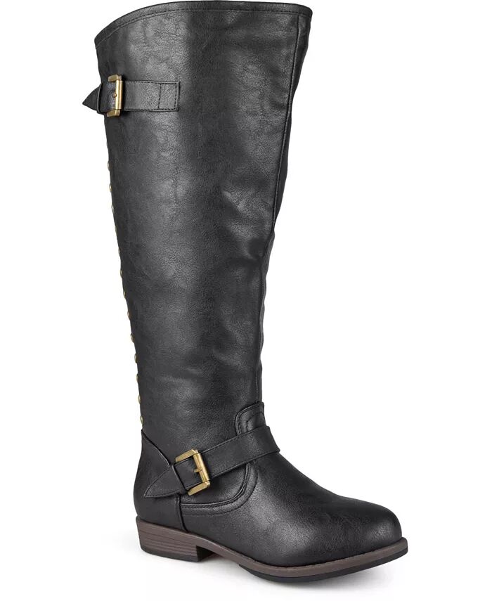 Женские сапоги Spokane Wide Calf с высокими коленями для верховой езды Journee Collection, черный