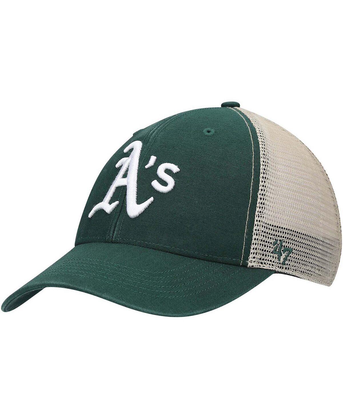 

Мужская зеленая натуральная кепка Oakland Athletics Flagship MVP Trucker Snapback '47 Brand