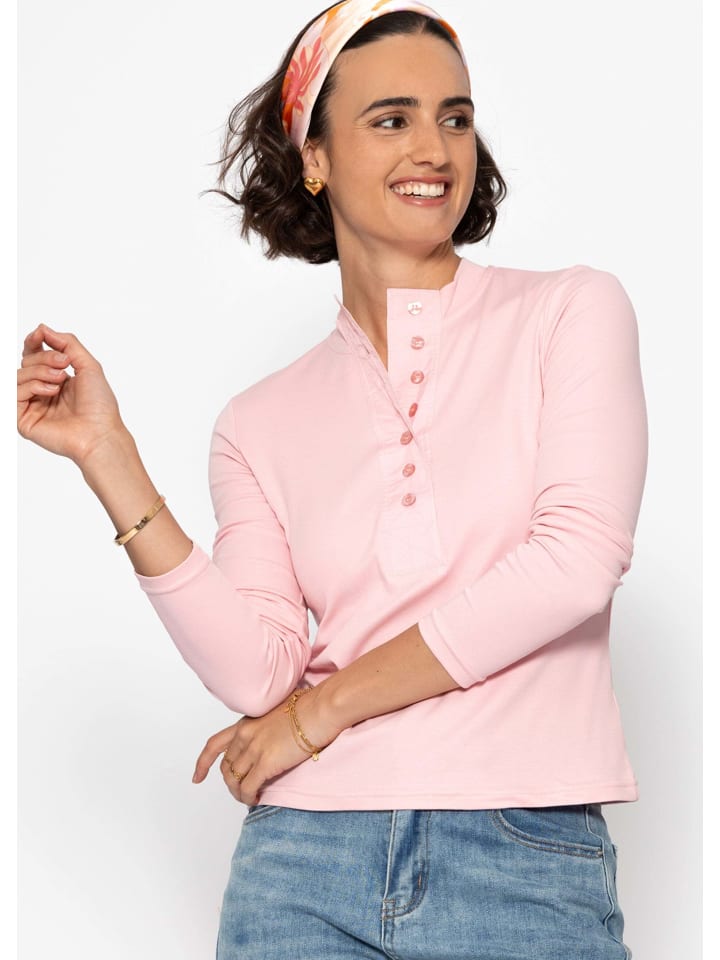 

Рубашка с длинными рукавами и широкой планкой на пуговицах розового цвета SASSYCLASSY