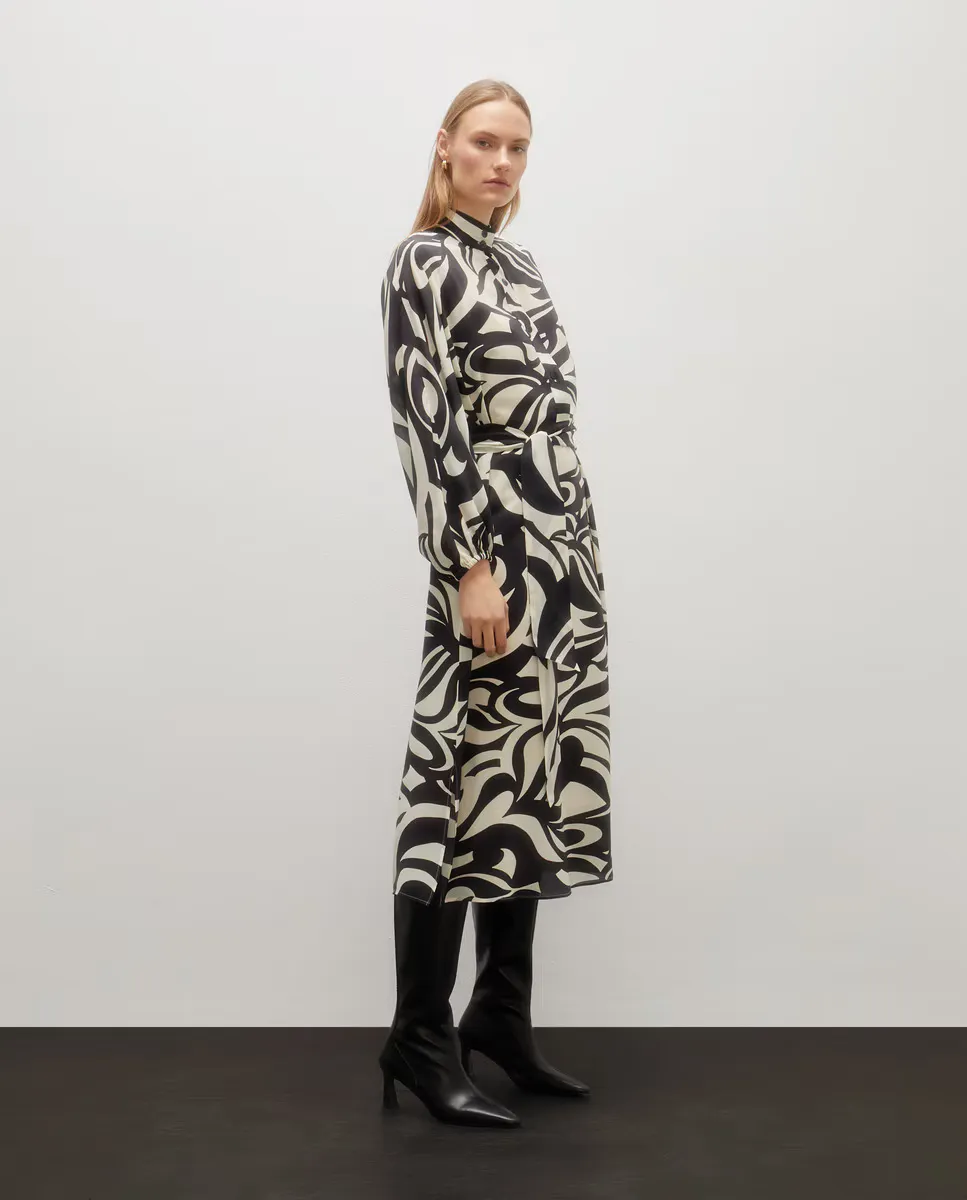 

Платье-рубашка с принтом Woman Limited El Corte Inglés, чёрный