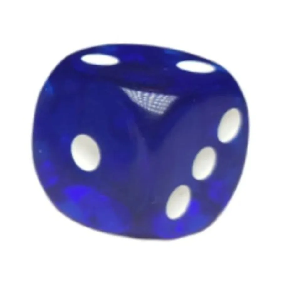 

d6 18 мм, полупрозрачный темно-синий с белым (12), Game Dice - Translucent (Role 4 Initiative)