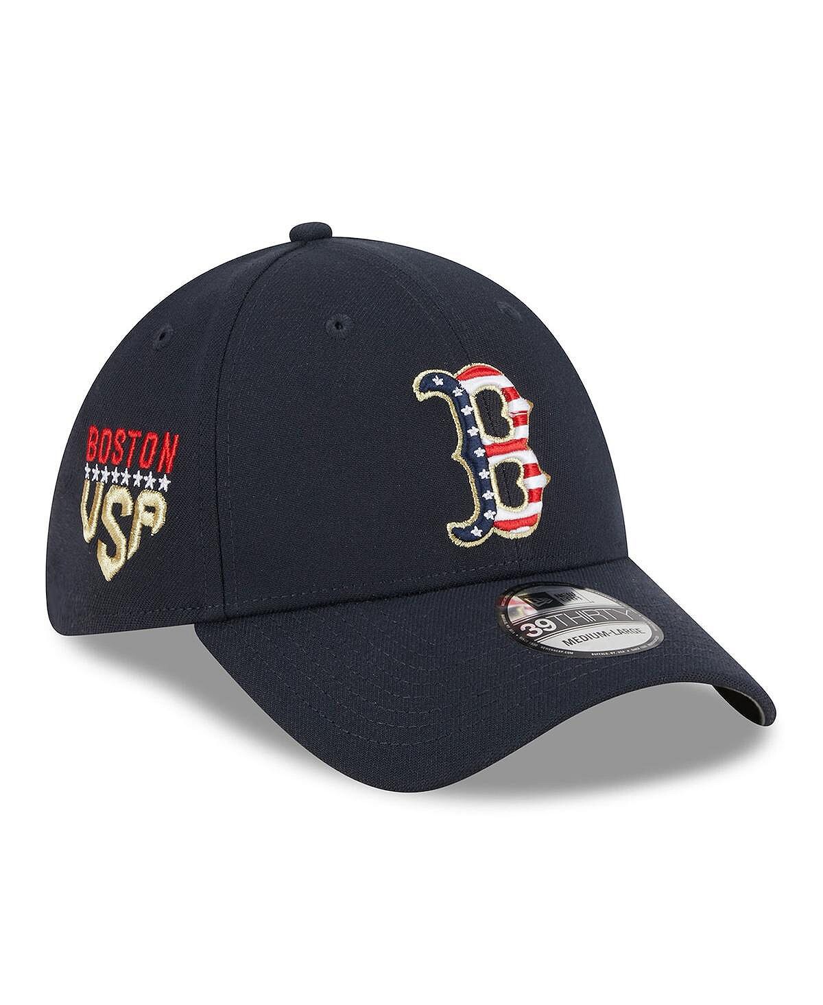 

Мужская темно-синяя шляпа Boston Red Sox 4 июля 39THIRTY Flex Fit, 2023 г. New Era