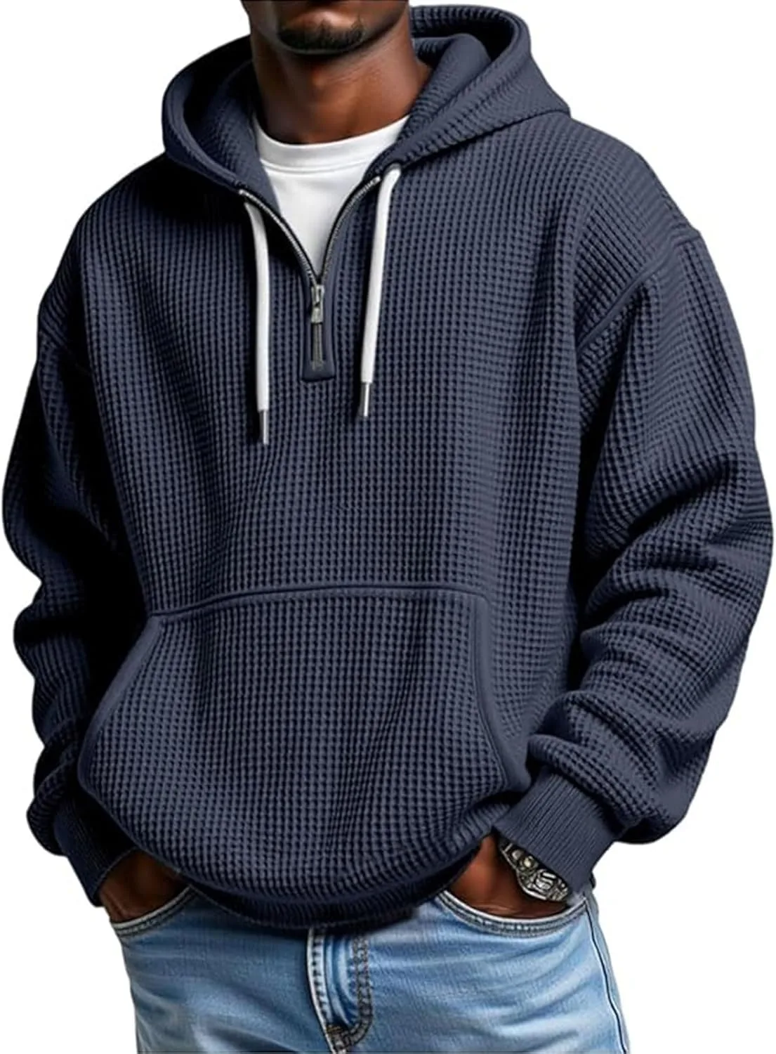 

Толстовка мужская Quarter Zip с капюшоном и карманами Juebong