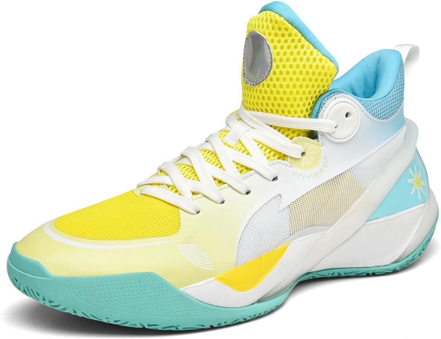 

Мужские дышащие сетчатые кроссовки с высокой шнуровкой, модные баскетбольные туфли с поддержкой свода, легкие, нескользящие, для бега, тенниса, классические спортивные кроссовки для волейбола и бейсбола Qklmwes, желтый