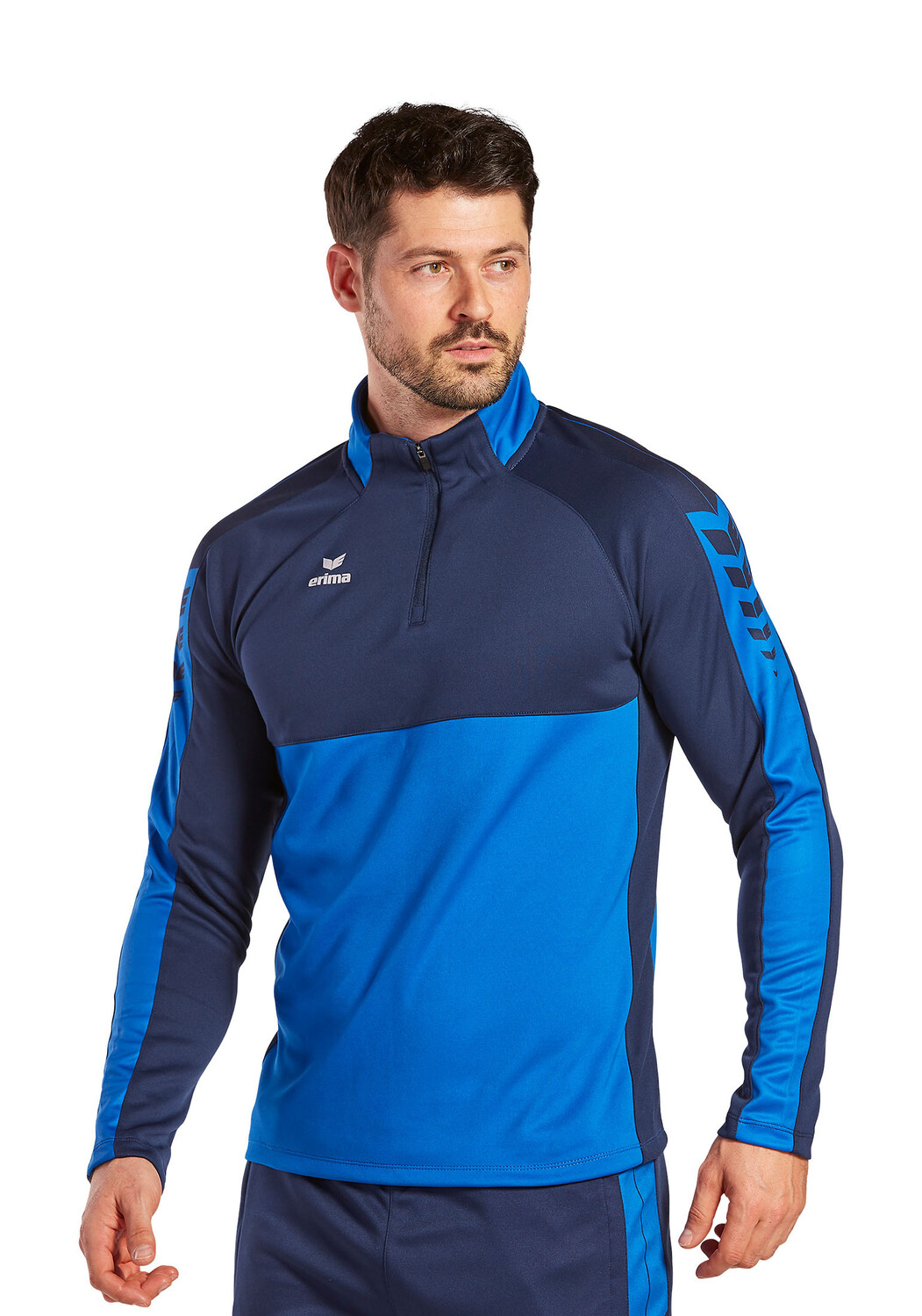 Спортивная футболка erima Six Wings Trainingstop, цвет new royal/new navy — фото 2