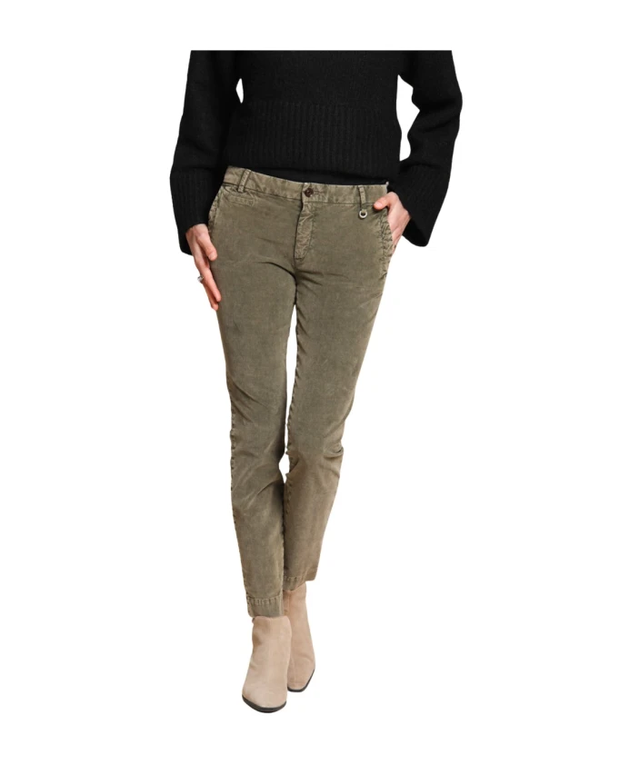 

Узкие зеленые брюки-чиносы из вельвета Mason'S, зеленый