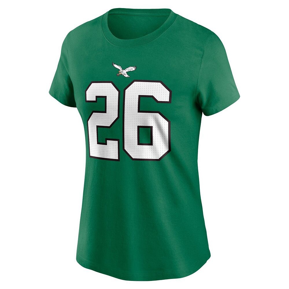 Женская футболка Nike Saquon Barkley Kelly Green Philadelphia Eagles с именем и номером игрока, цвет Eag Green — фото 3