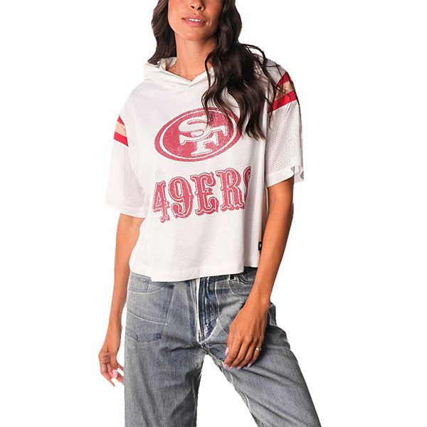 

Женская белая футболка с капюшоном San Francisco 49ers The Wild Collective, Белый, Женская белая футболка с капюшоном San Francisco 49ers The Wild Collective