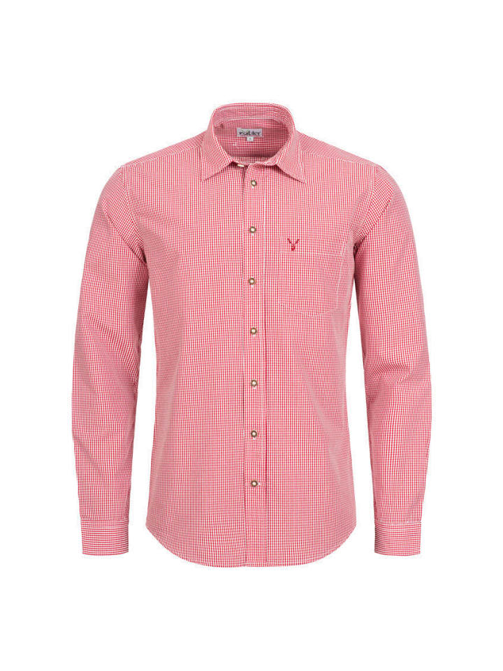 

Традиционная рубашка Руди с длинными рукавами красного цвета Nübler