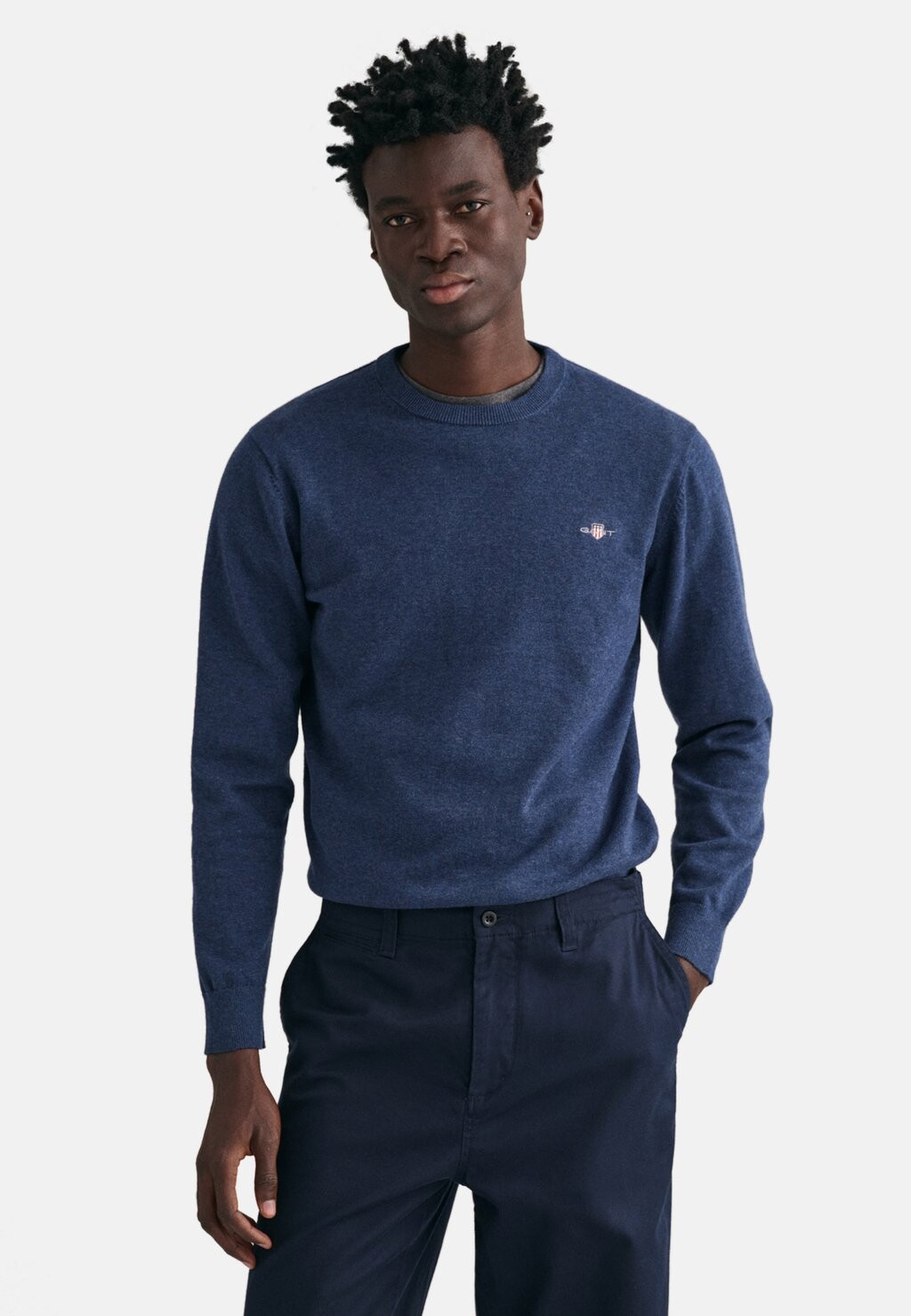 

Свитер GANT CLASSIC C NECK, цвет Dark Jeansblue Melange, Черный, Свитер GANT CLASSIC C NECK, цвет Dark Jeansblue Melange