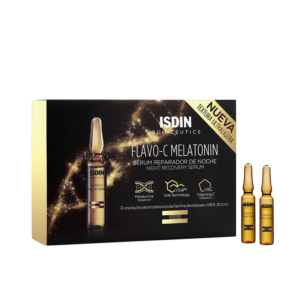 

Сывортока для ухода за лицом Isdinceutics flavo-c melatonin ampollas Isdin, 30 х 2 мл