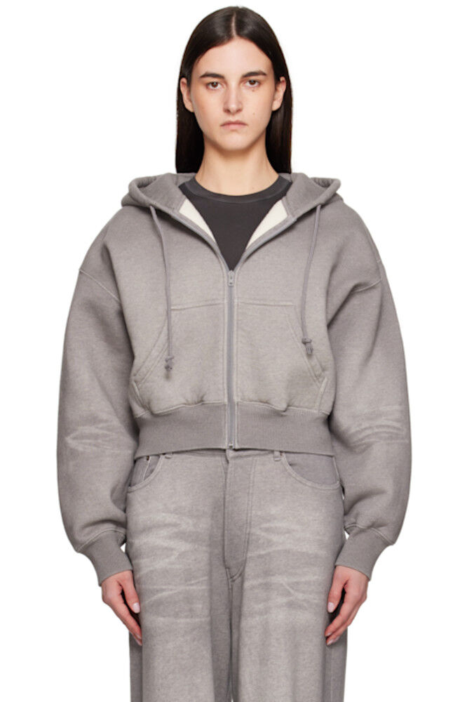 

Серая толстовка с капюшоном на молнии Acne Studios