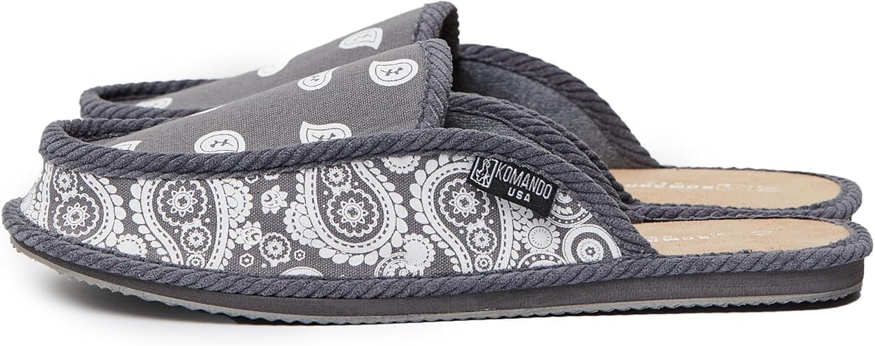 Тапочки Bandana Paisley House, домашняя обувь для комфорта Generic, серый — фото 2