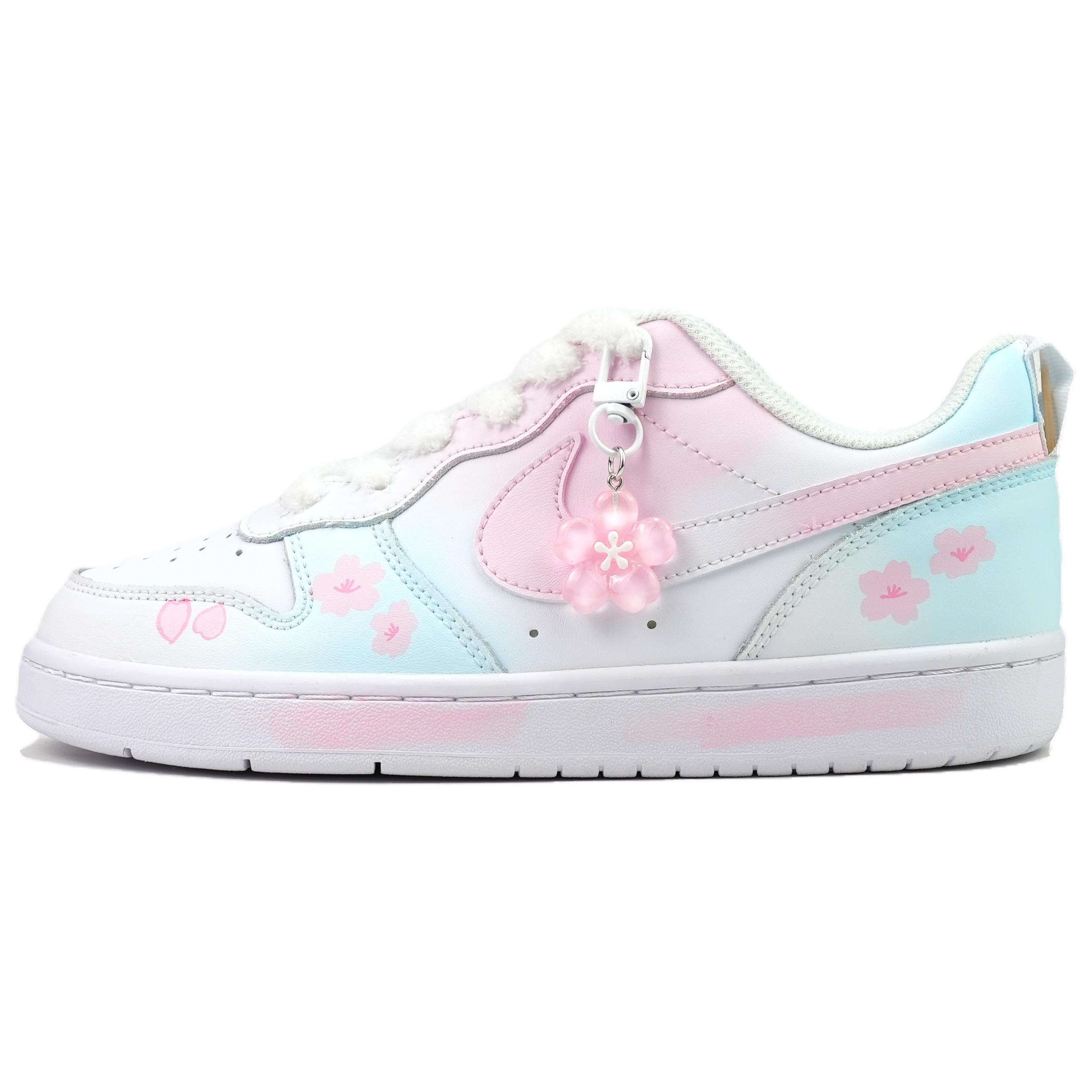 

Nike Детские кроссовки для скейтбординга Court Borough Low 2 Breathable Low Top, розовые, белые, синие, подростковые