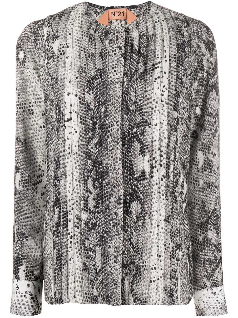

Блузка со змеиным принтом Nº21, черный