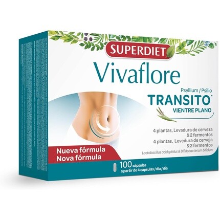 

SUPERDIET Vivaflore Transit Flat Stomach 100 капсул Новая формула Super Diet