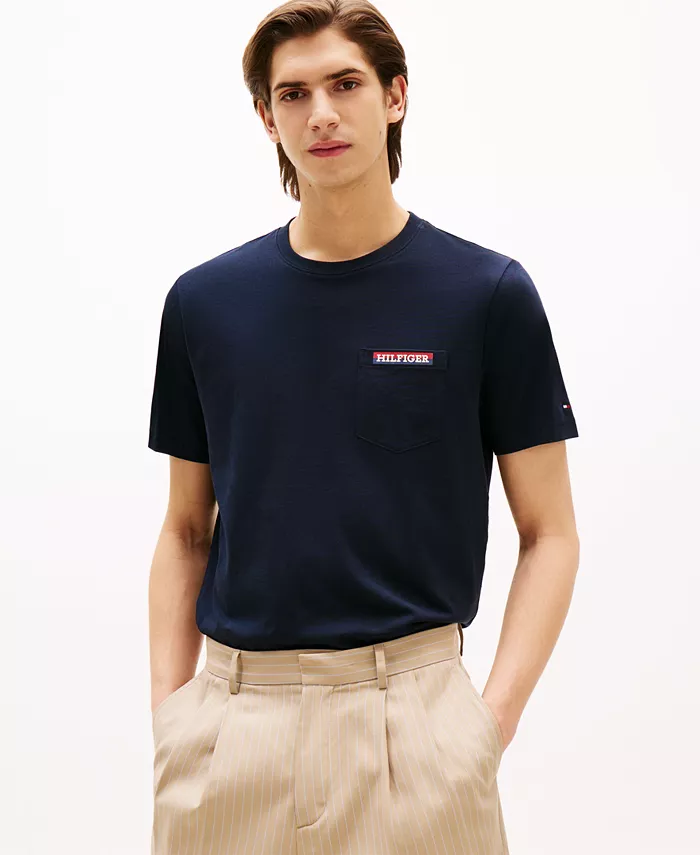 

Мужская футболка Monotype с карманом Tommy Hilfiger, синий