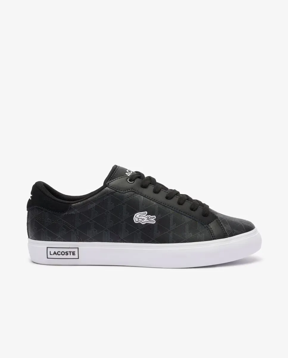

Powercourt мужские черные кожаные кроссовки Lacoste, Черный, Powercourt мужские черные кожаные кроссовки Lacoste