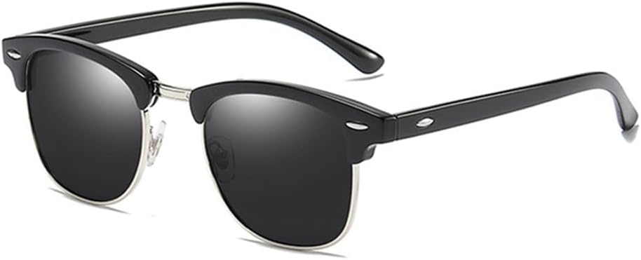 

Поляризованные солнцезащитные очки для мужчин и женщин, ретро-солнцезащитные очки для мужчин, популярные черные, с антибликовым покрытием, для путешествий SZVVBKK, Black Silver Black