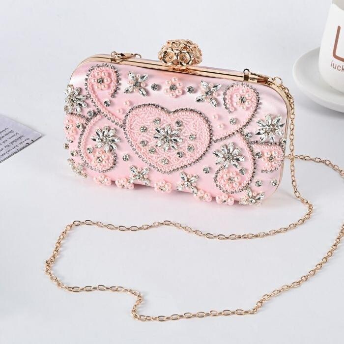 

Изысканный украшенный клатч PEACH ACCESSORIES, розовый