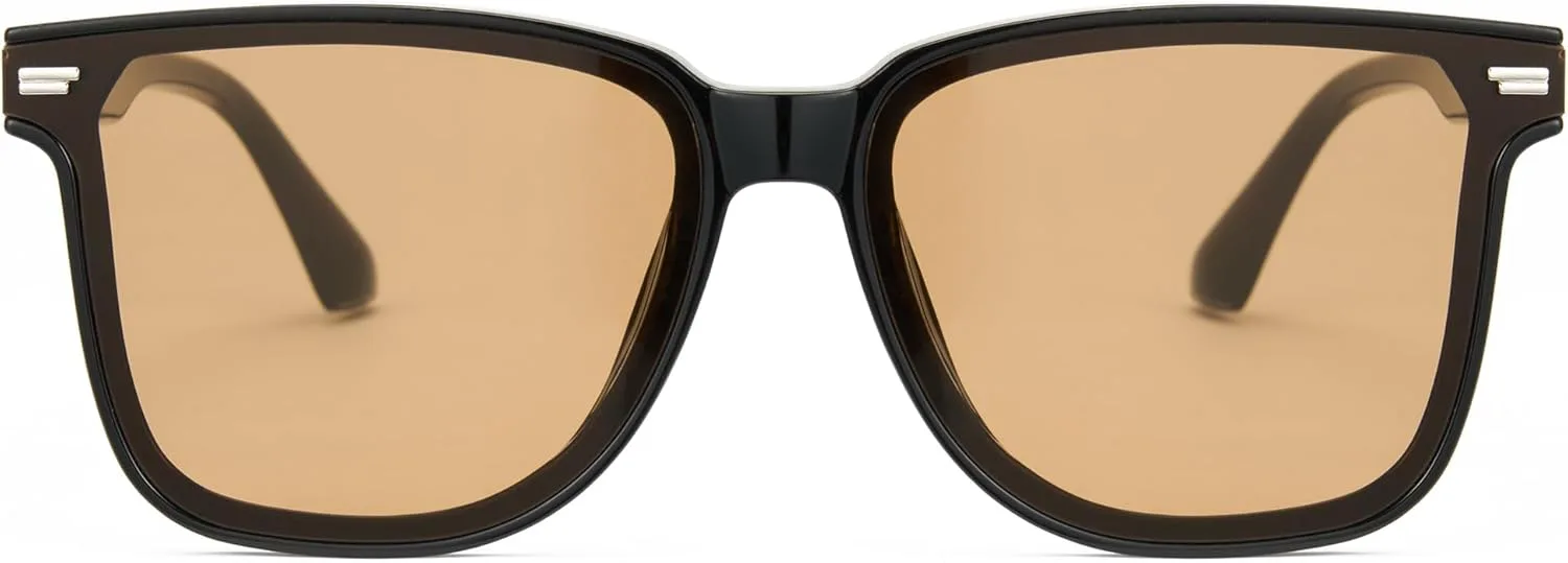 

Солнцезащитные очки Cyxus Trendy Square для женщин и мужчин, классические модные солнцезащитные очки с защитой UV400, модель 1160, 05-black Frame-tea Lens