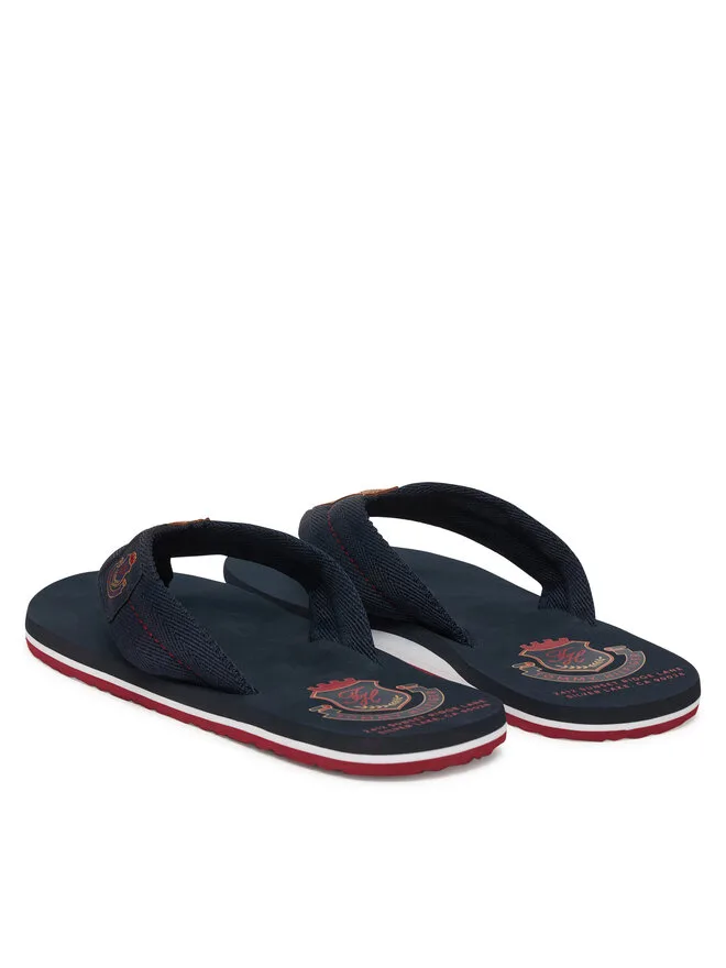 Tommy Hilfiger Шлепанцы Patch Hilfiger Beach Sandal FM0FM05804 темно-синие — фото 4