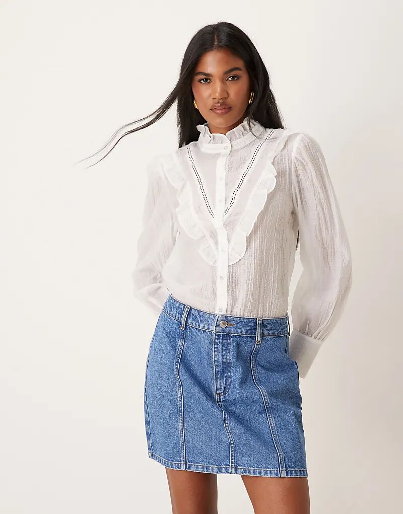 

Мини-юбка из денима со швами в средне-синем цвете ASOS DESIGN