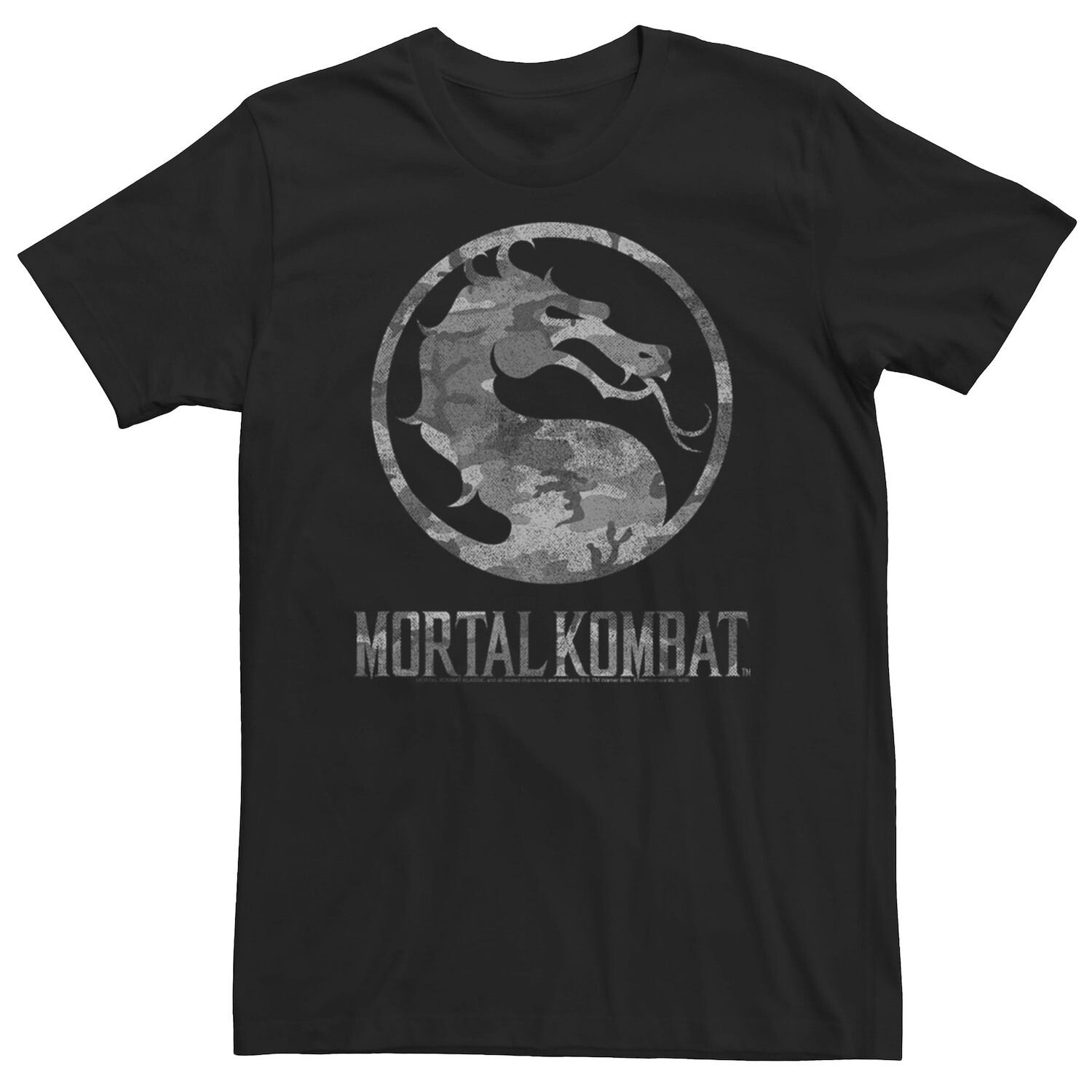 

Мужская футболка с камуфляжным логотипом Mortal Kombat Licensed Character