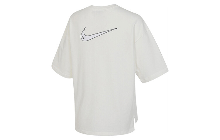 Женская повседневная футболка с круглым вырезом и логотипом, белая Nike — фото 2