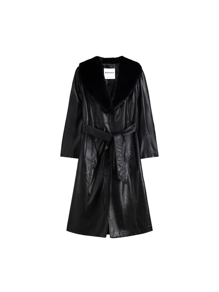 

Межсезонное пальто Bershka Between-Seasons Coat, черный