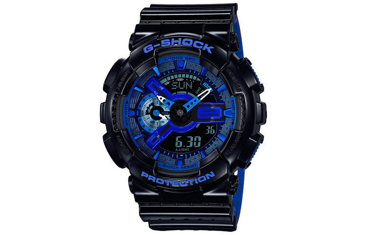 

Касио GA-110LPA-1A Мужские часы Liquid Crystal/Analog Dual Display Series черные