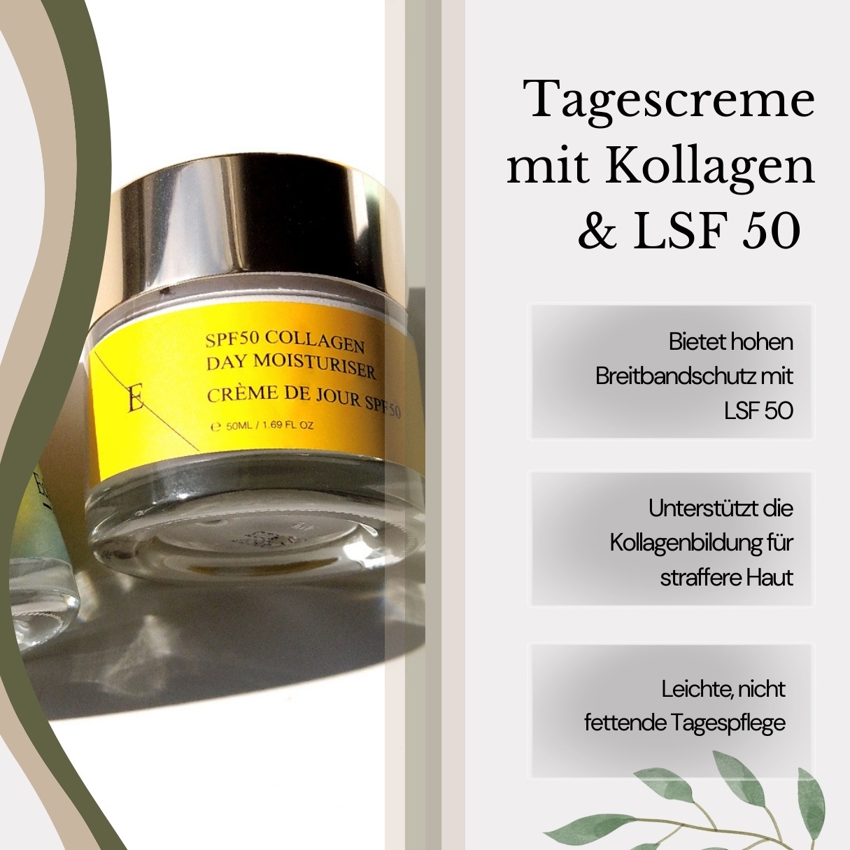 Крем для лица SPF ERTHSKIN LONDON Дневной kollagen-tagescreme mit lsf, количество — фото 4