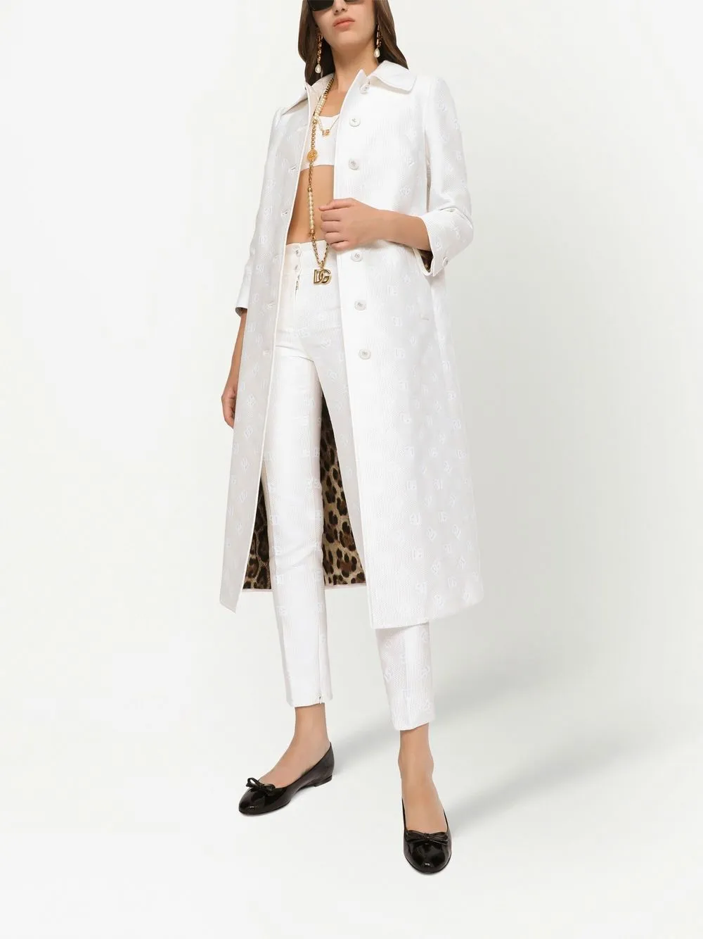 Жаккардовый топ с логотипом DG DOLCE & GABBANA, белый — фото 2