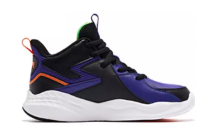 QIAODAN Скользостойкие амортизирующие кроссовки Mid Top баскетбольные Purple Black для подростков — фото 3