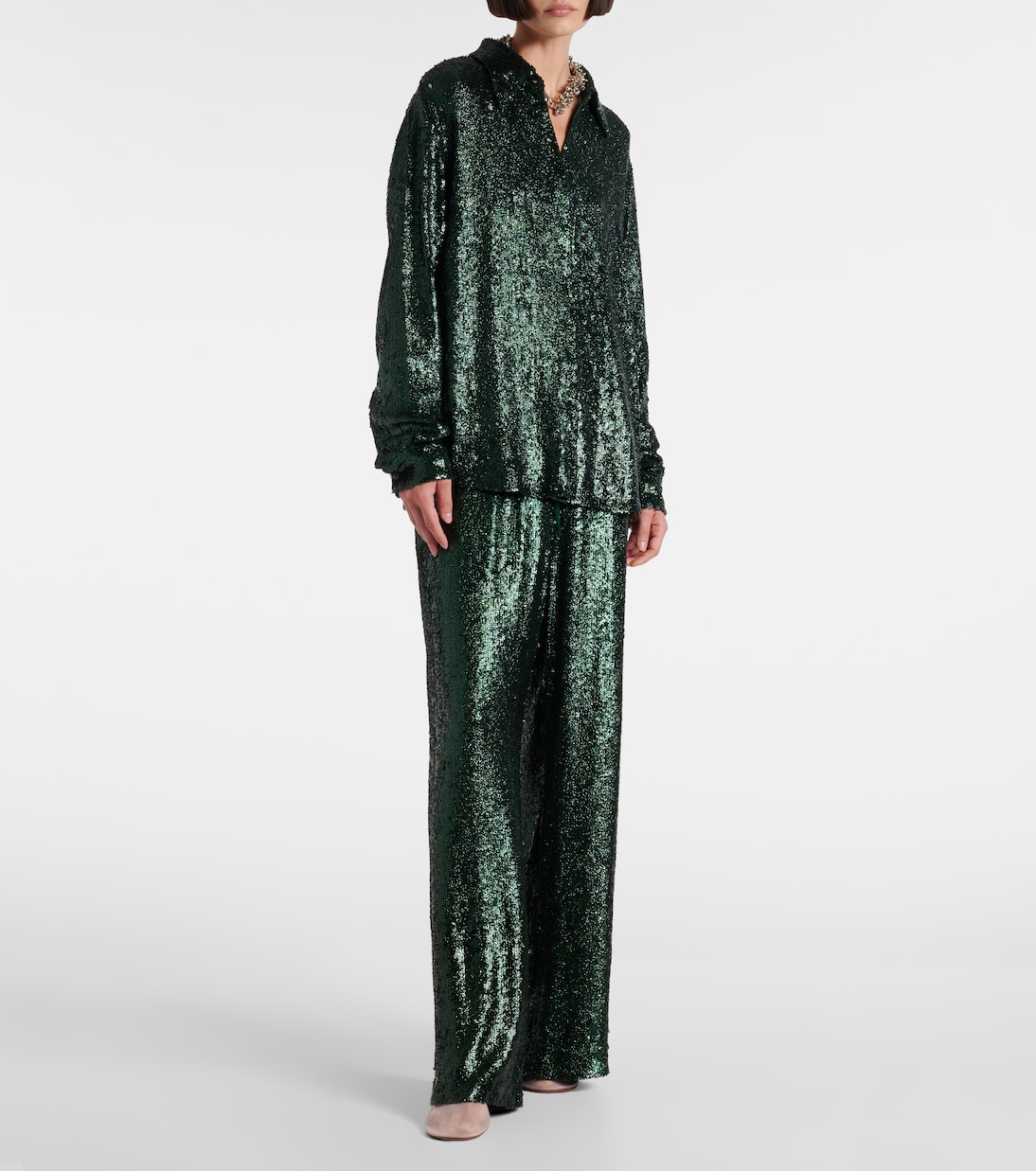 

Рубашка с пайетками Dries Van Noten, Bottle